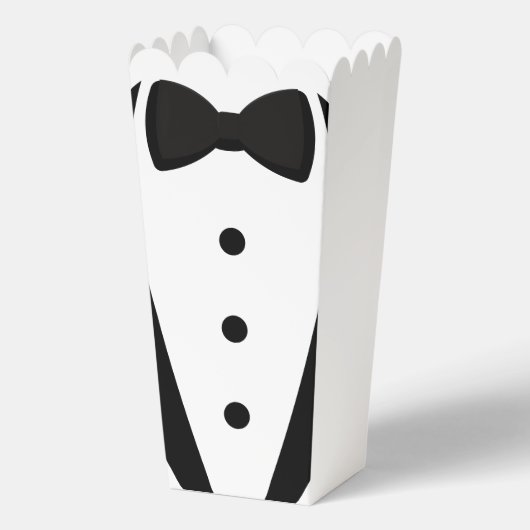 Zwart Wit Tuxedo Dress Wedding Engagement Party Bedankdoosjes (Voorkant)