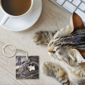 Zwart Wit Tuxedo Gargoyle QR code Sleutelhanger