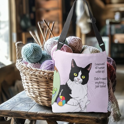 Zwart Wit Tuxedo Grappige Kat Crossbody Tas