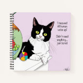 Zwart Wit Tuxedo Grappige Kat Notitieboek (Voorkant)