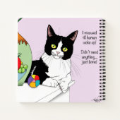 Zwart Wit Tuxedo Grappige Kat Notitieboek (Achterkant)