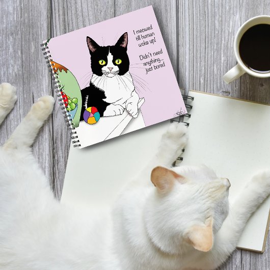 Zwart Wit Tuxedo Grappige Kat Notitieboek