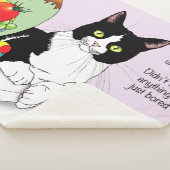 Zwart Wit Tuxedo Grappige Kat Sherpa Deken (3/4)