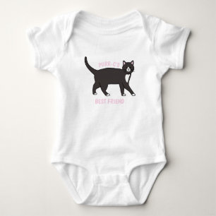 Zwart-wit Tuxedo Kat Beste Vriend Romper