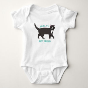 Zwart-wit Tuxedo Kat Beste Vriend Romper