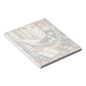 Zwart-wit Tuxedo Kat Dromen van Avontuur Notitieblok (Schuin)