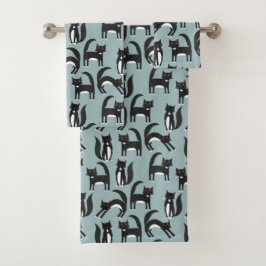 Zwart & Wit Tuxedo Kat Patroon Bad Handdoek