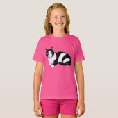 Zwart-wit Tuxedo Kat T-shirt (Voorkant volledig)