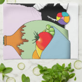 Zwart Wit Tuxedo Kat Theedoek (Gevouwen)