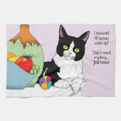 Zwart Wit Tuxedo Kat Theedoek (Horizontaal)