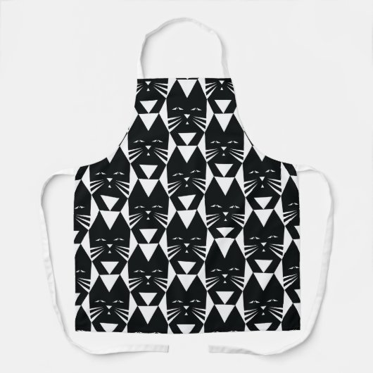 Zwart-wit Tuxedo Katten Funny Geometric Schort (Voorkant)
