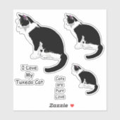 Zwart-wit Tuxedo Katten Sticker Set (Vel)