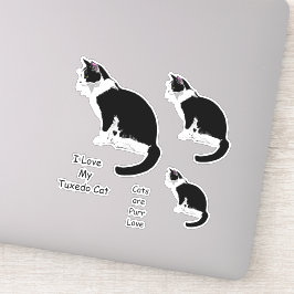Zwart-wit Tuxedo Katten Sticker Set