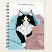 Zwart Wit Tuxedo Kattendekens Schattige Blauw Roze Planner (Voorkant)