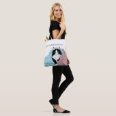 Zwart Wit Tuxedo Kattendekens Schattige Blauw Roze Tote Bag (Op model)