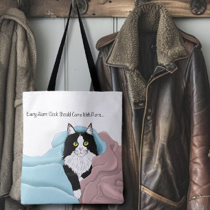Zwart Wit Tuxedo Kattendekens Schattige Blauw Roze Tote Bag