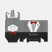 Zwart-wit Tuxedo-Striped Bedankdoosjes (Uitgevouwen)