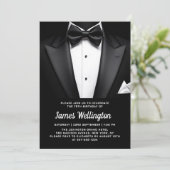 Zwart-wit Tuxedo Tux verjaardagsfeest Kaart (Staand voorkant)