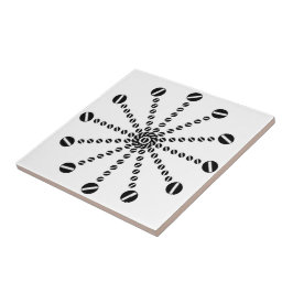 Zwart-Wit Twaalfdelig Klokdial Dot Kunst Tegeltje