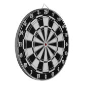 Zwart & wit tweekleurig dartbord (Voorkant Links)
