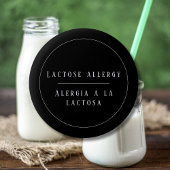 Zwart-wit tweetalige allergie Waarschuwing voor la Ronde Button 5,7 Cm