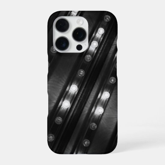 Zwart-wit twinkellichtjes iPhone hoesje (Achterkant)