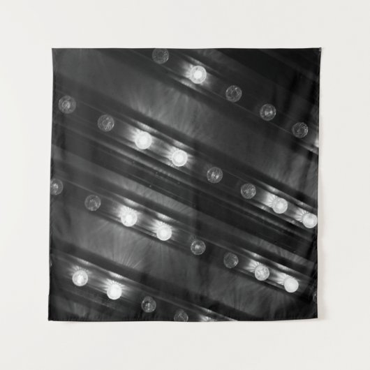 Zwart-wit Twinkle Light-tapijt Wandkleed (Voorkant (horizontaal))