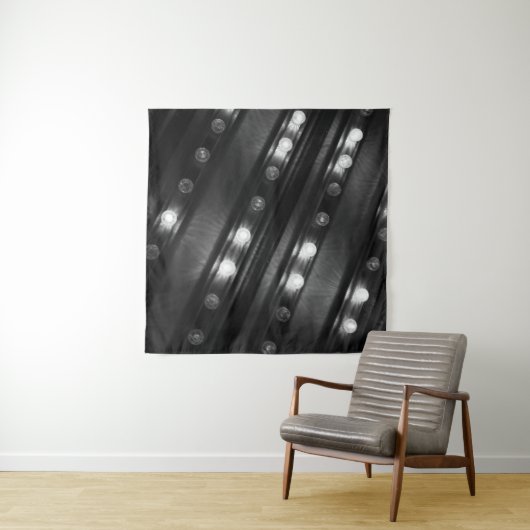 Zwart-wit Twinkle Light-tapijt Wandkleed (In situ)