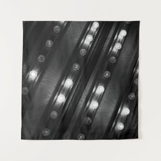 Zwart-wit Twinkle Light-tapijt Wandkleed (Voorkant)