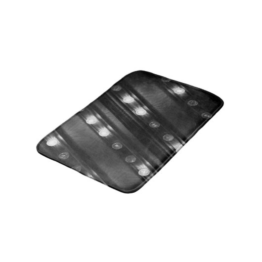 Zwart-wit Twinkle Lights Badmat (Gekanteld)