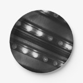 Zwart-wit Twinkle Lights Patroon Papieren Bordje (Voorkant)