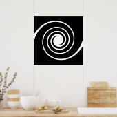 Zwart-wit Twist. Poster (Keuken)