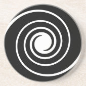 Zwart-wit Twist. Zandsteen Onderzetter (Voorkant)