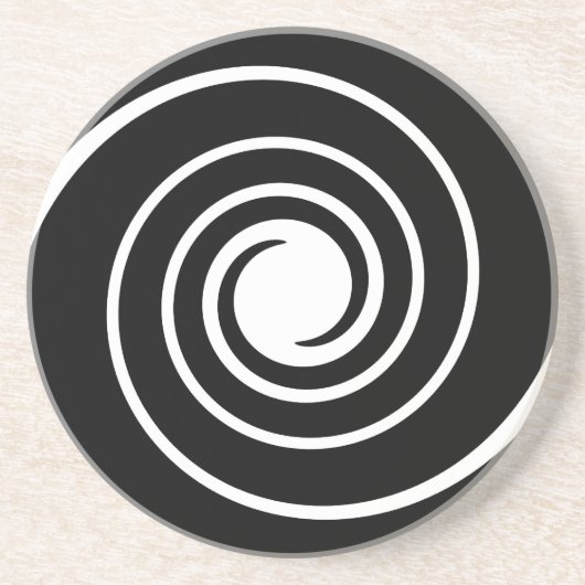 Zwart-wit Twist. Zandsteen Onderzetter (Voorkant)