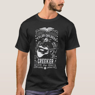 Zwart-Wit Tyler Childers Afbeelding Mooie Gitaar T-shirt