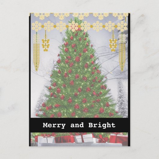 Zwart wit Typewriter Vrolijk kerstfeest één foto Briefkaart (Voorkant)