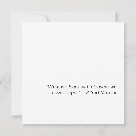 Zwart wit typografie afstuderen Platte Kaart (Achterkant)