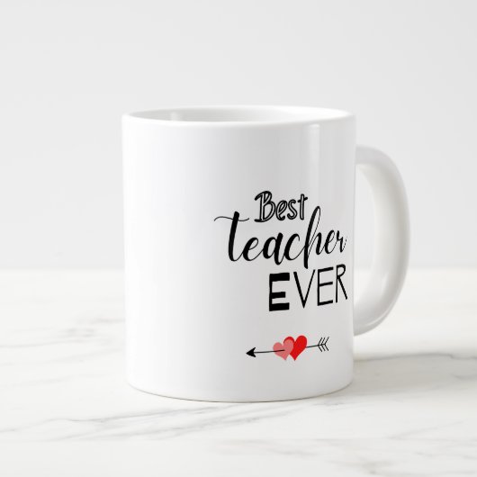 Zwart-wit Typografie Beste leraar ooit Mok (Voorkant rechts)