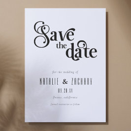 Zwart-wit Typografie Bruiloft Save The Date