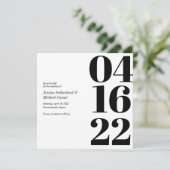 Zwart-wit typografie cijfer Save the Date Kaart (Staand voorkant)