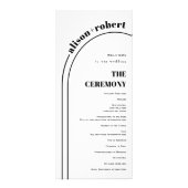 Zwart, wit typografie en boog bruiloft programma (Voorkant)