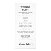 Zwart, wit typografie en boog bruiloft programma (Achterkant)