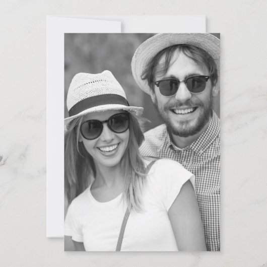  zwart, wit typografie foto save the date (Achterkant)