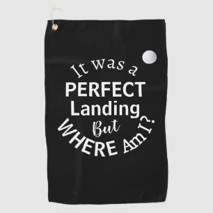 Zwart Wit Typografie Funny Humor Golfbal Golfhanddoek
