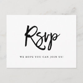 Zwart-wit typografie | Maaltijdkeuze RSVP Uitnodiging Briefkaart