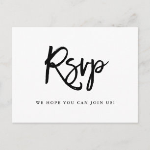 Zwart-wit typografie   Maaltijdkeuze RSVP Uitnodiging Briefkaart