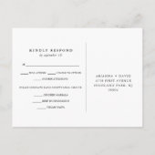 Zwart-wit typografie | Maaltijdkeuze RSVP Uitnodiging Briefkaart (Achterkant)