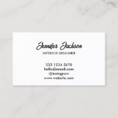 Zwart & Wit Typografie Minimale Professionele Chic Visitekaartje (Achterkant)