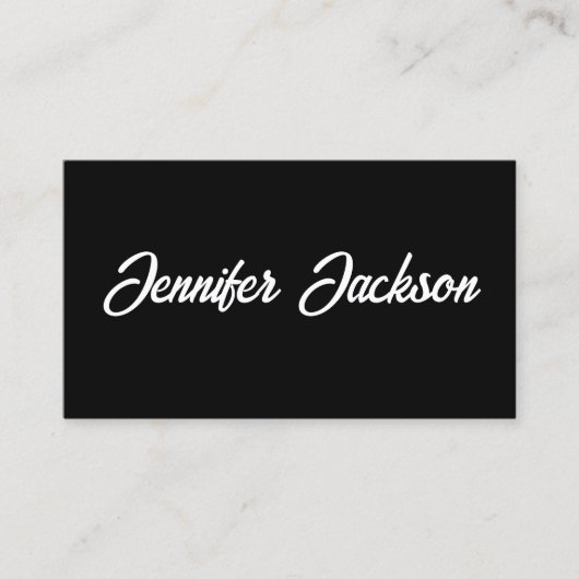 Zwart & Wit Typografie Minimale Professionele Chic Visitekaartje (Voorkant)