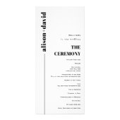 Zwart, wit typografie minimalistisch trouwprogramm reclamekaart (Voorkant)